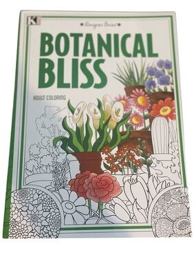 Botanical Bliss Adult Coloring Book NEW